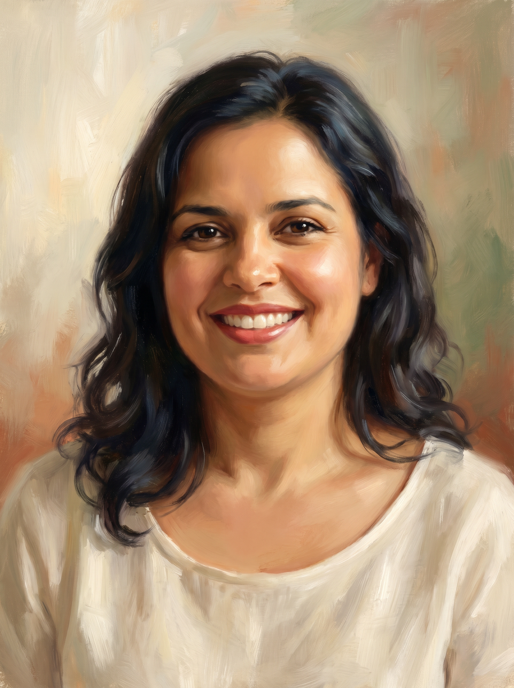 Portrait peint de Fouzia, fondatrice de Home Art by You